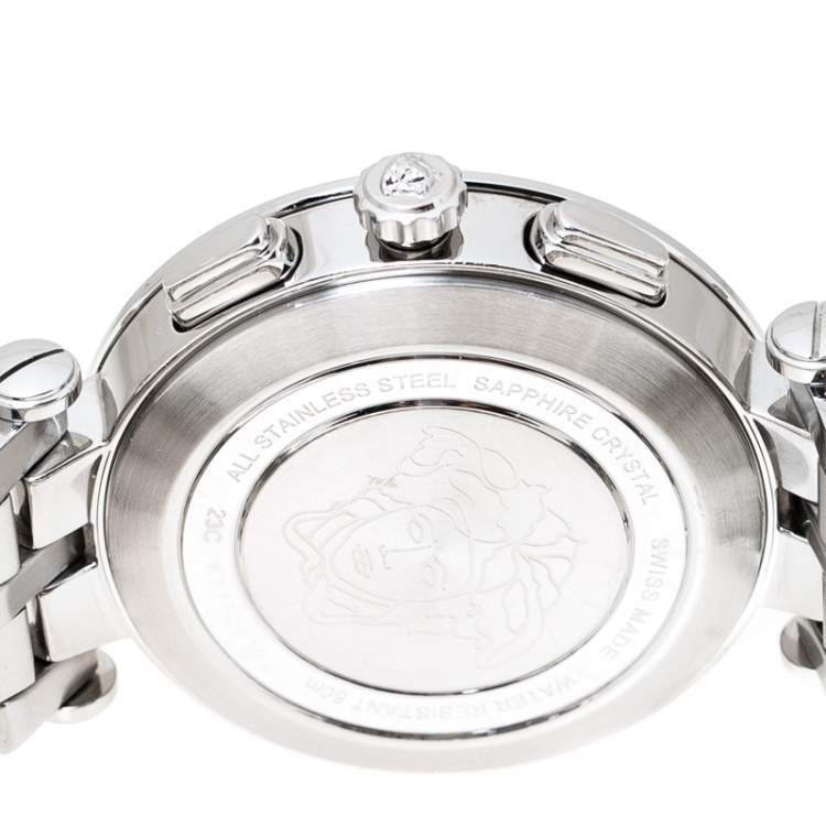 Pre Owned Versace Silver White Stainless Steel V Race 23C Women's Wristwatch 42 mm