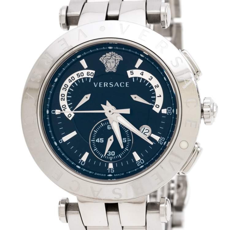 Pre Owned Versace Black Stainless Steel V Race 23C Women's Wristwatch 42 mm