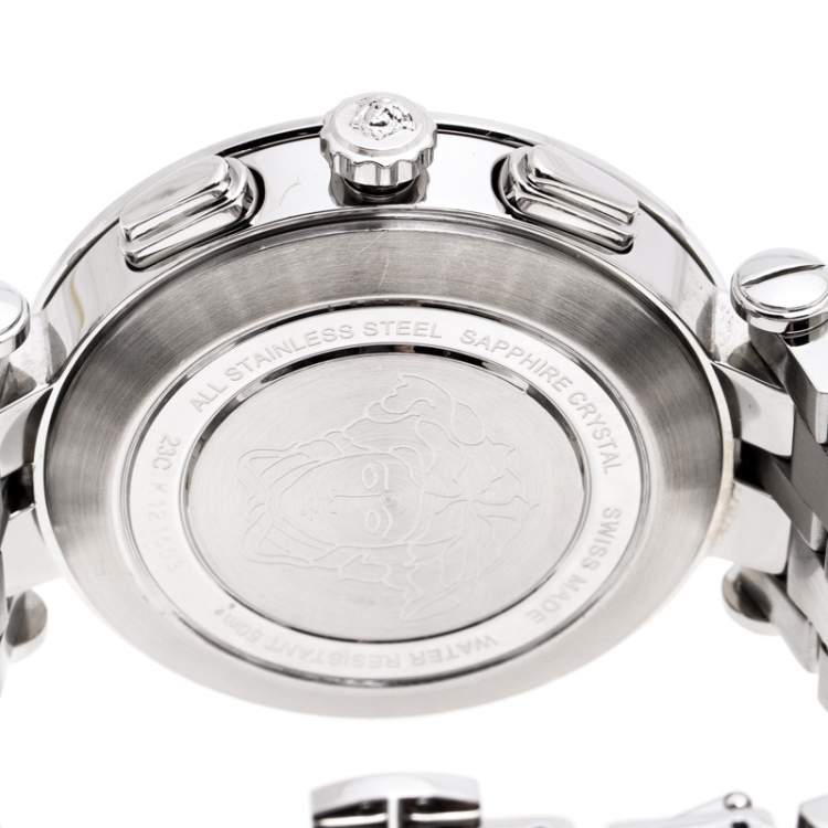 Pre Owned Versace Black Stainless Steel V Race 23C Women's Wristwatch 42 mm