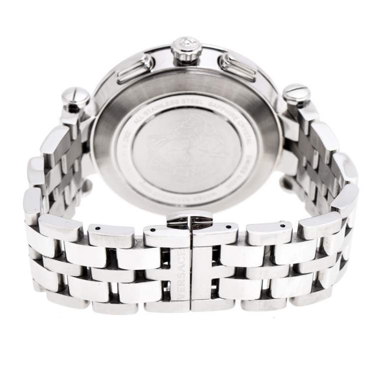 Pre Owned Versace Black Stainless Steel V Race 23C Women's Wristwatch 42 mm