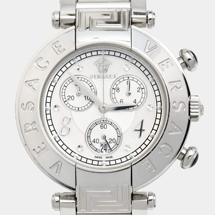 Pre Owned Versace Mother of Pearl Stainless Stainless Reve 68C Women's Wristwatch 40 mm