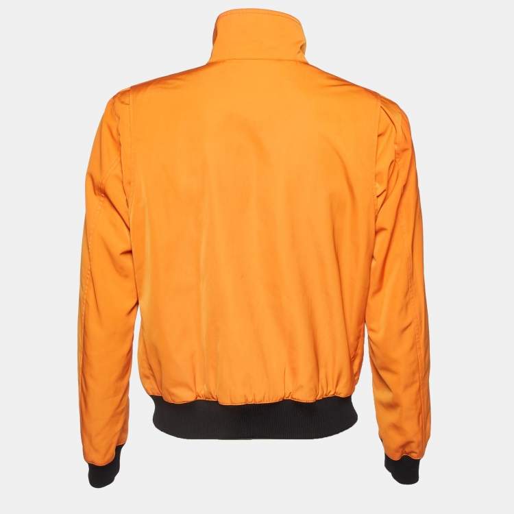 Pre Owned Versus Versace Orange Synthetic Bomber Jacket L