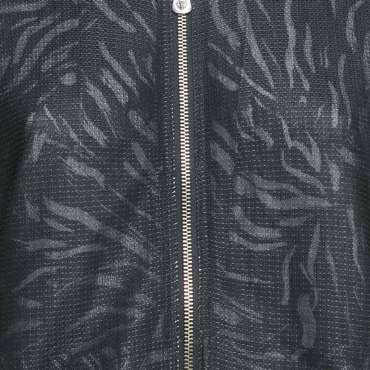 Pre Owned Versus Versace Black Mesh Zip-Up Jacket L
