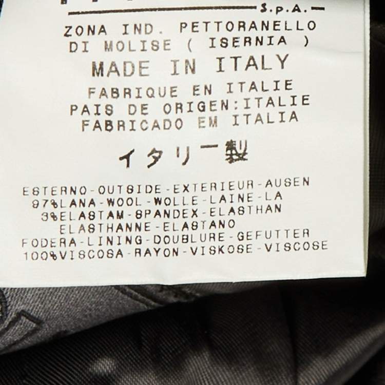 Pre Owned Versus Versace Grey Wool Button Front Blazer L