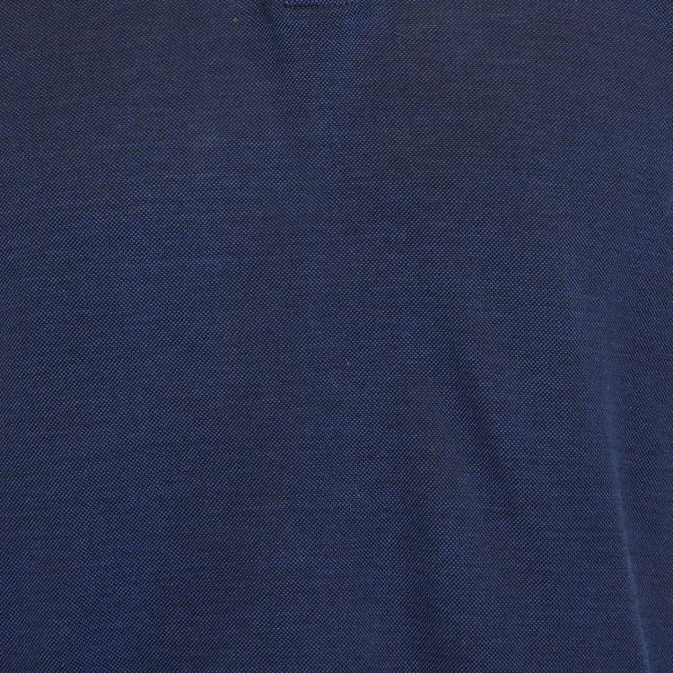 Pre Owned Versus Versace Blue Pique Polo T-Shirt M