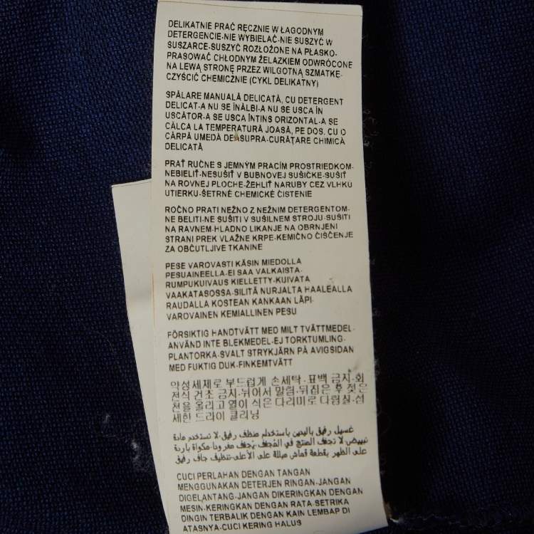 Pre Owned Versus Versace Blue Pique Polo T-Shirt M