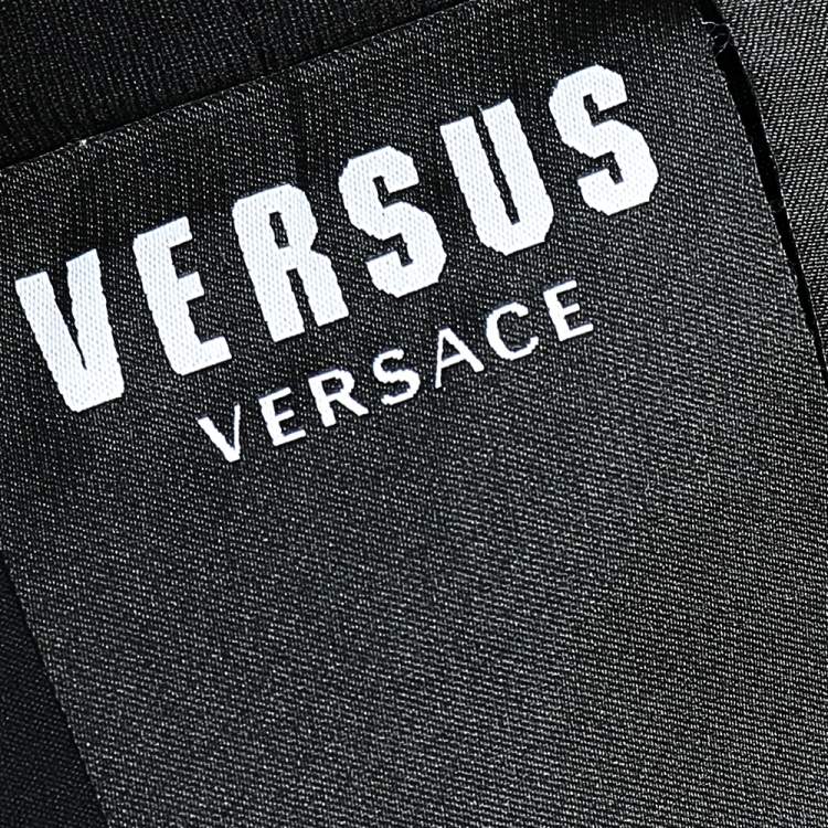 Pre Owned Versus Versace Black Cotton Logo Printed Crewneck T-Shirt S