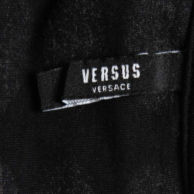 Pre Owned Versus Versace Black/White Embroidered Short Sleeve T-Shirt S