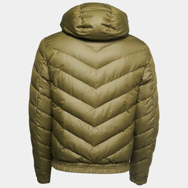 Pre Owned Versus Versace Green Quilted Synthetic Hooded Jacket S