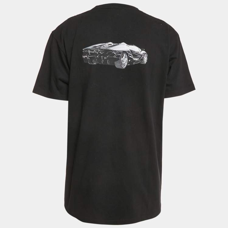 Pre Owned Vetements Black Super Car Print Cotton Crew Neck Oversized T-Shirt S