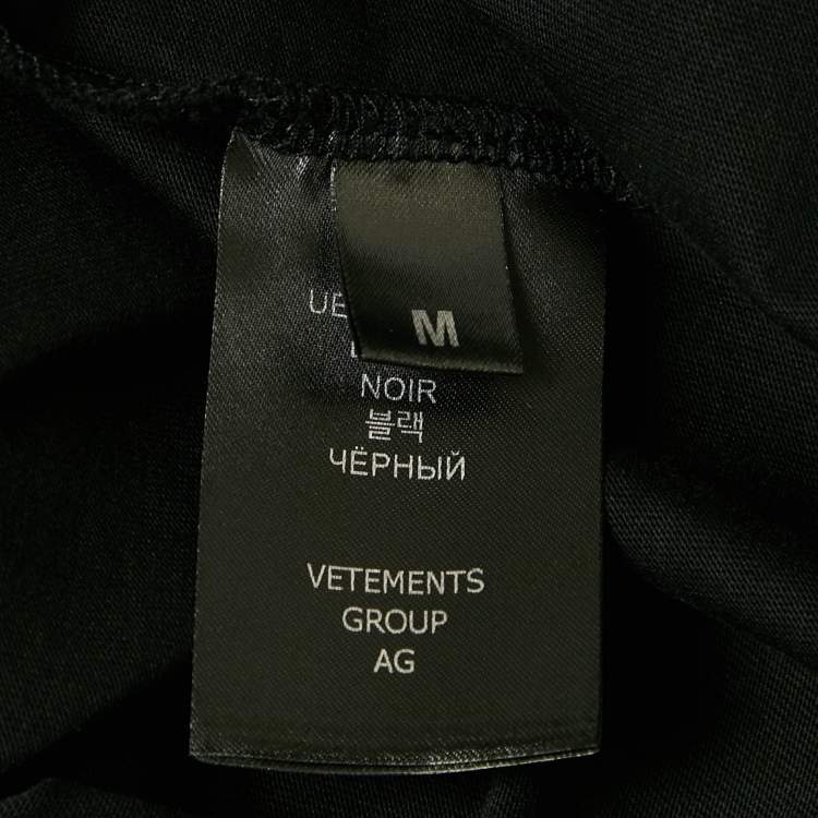 Pre Owned Vetements Limited Edition Unisex Black Printed Jersey Oversized T-Shirt M
