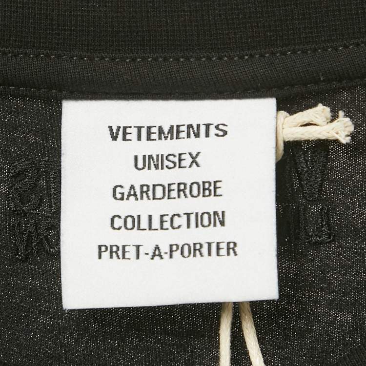 Pre Owned Vetements Limited Edition Unisex Black Printed Jersey Oversized T-Shirt L
