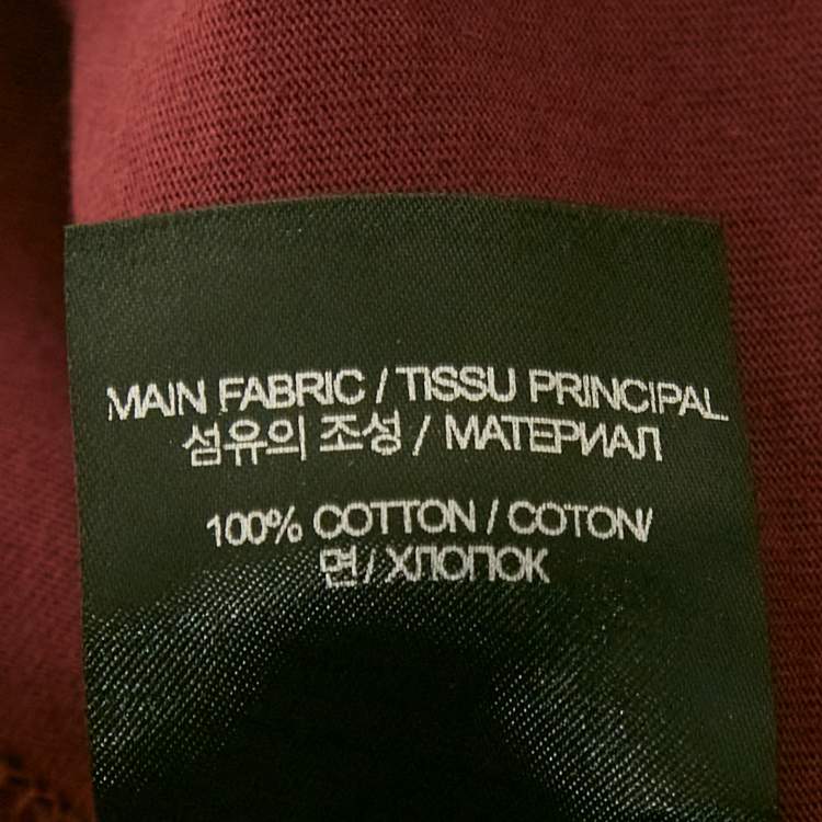 Pre Owned Vetements Unisex Burgundy Printed Jersey Sweatshirt L