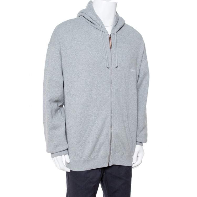 vetements grey run hoodie