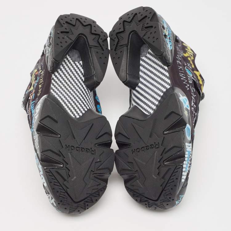 Pre Owned Vetements x Reebok Black Graffiti Fabric Instapump Fury Sneakers Size 40