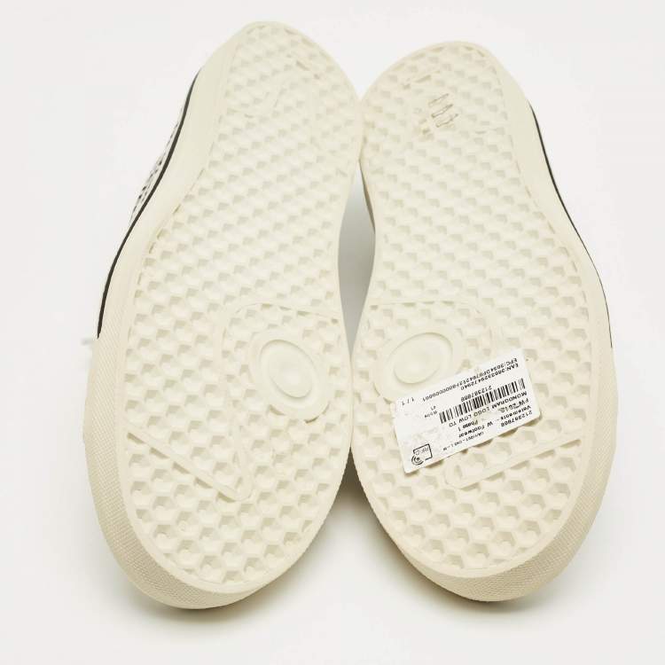 مملوكة مسبقًا Vetements White/Black Logo Print Canvas Low Top Sneakers Size 41