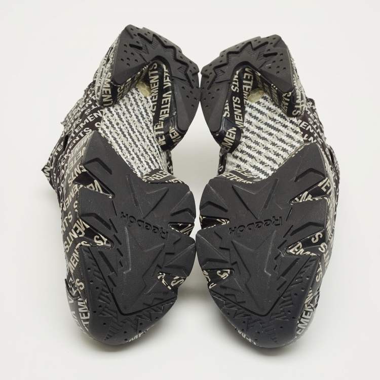 Pre Owned حذاء رياضي فيتمونت وريبوك رسم دودل قماش مطبوع وشبكة إنستابمب فوري عنق منخفض مقاس 39