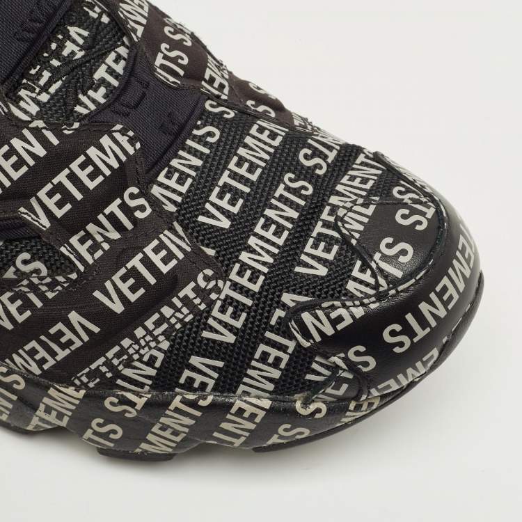 Pre Owned حذاء رياضي فيتمونت وريبوك رسم دودل قماش مطبوع وشبكة إنستابمب فوري عنق منخفض مقاس 39