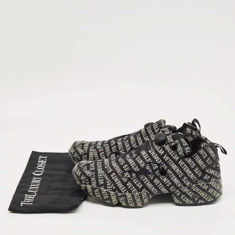 Pre Owned حذاء رياضي فيتمونت وريبوك رسم دودل قماش مطبوع وشبكة إنستابمب فوري عنق منخفض مقاس 39