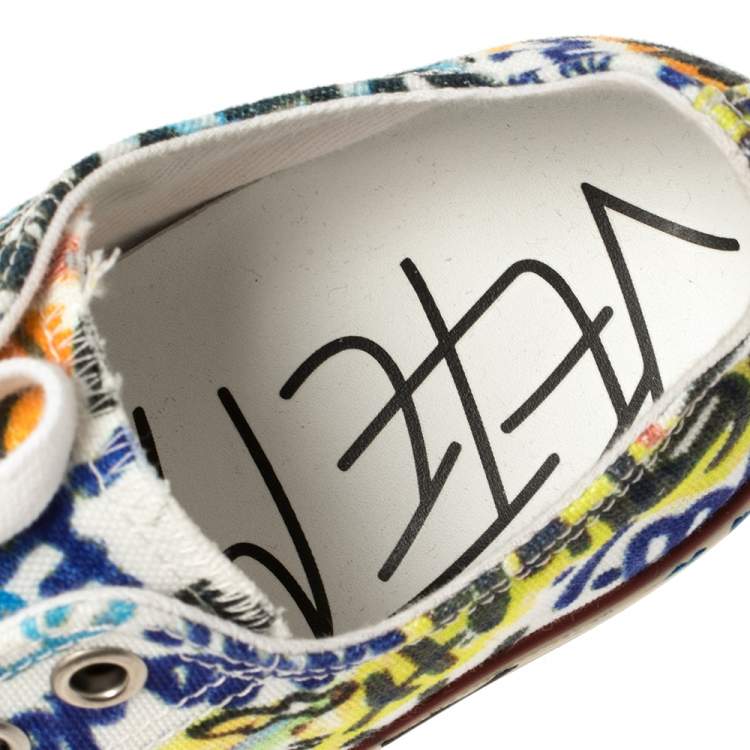Pre Owned Vetements Multicolor Graffiti Canvas Low Top Lace Up Sneakers Size 41
