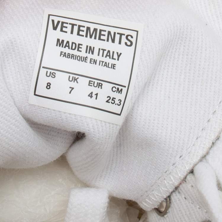 Pre Owned Vetements Multicolor Graffiti Print Canvas High-Top Sneakers Size 41