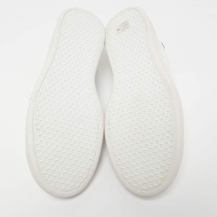Pre Owned Vetements White Perforated Logo Leather Low Top Sneakers Size 45