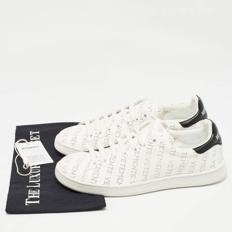 Pre Owned Vetements White Perforated Leather Low Top Sneakers Size 41