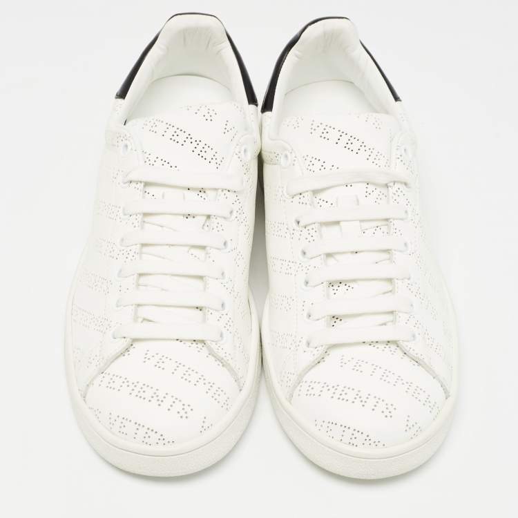 Pre Owned Vetements White Perforated Leather Low Top Sneakers Size 41