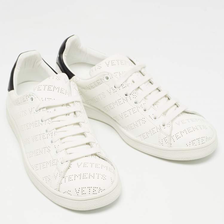 Pre Owned Vetements White Perforated Leather Low Top Sneakers Size 41