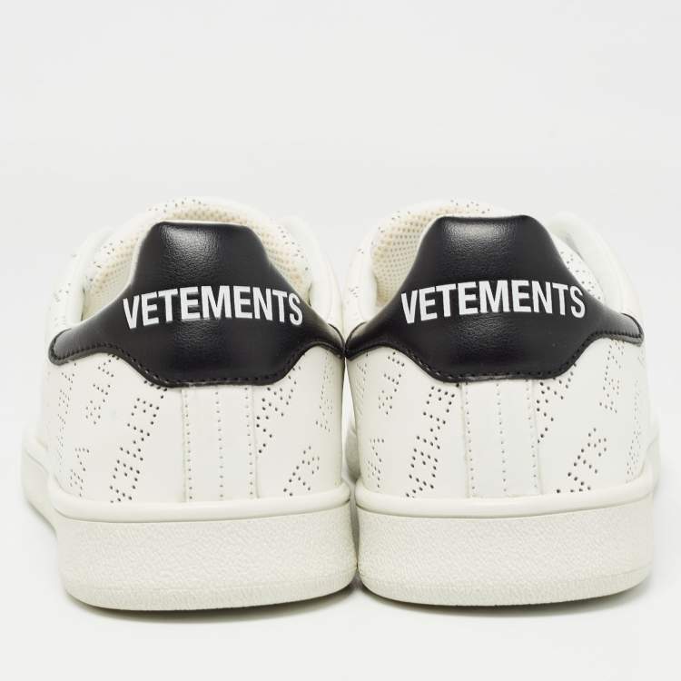 Pre Owned Vetements White Perforated Leather Low Top Sneakers Size 41