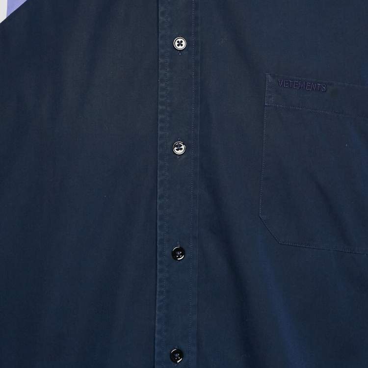 Pre Owned Vetements Blue Cotton Cut-Up Oversized Shirt S