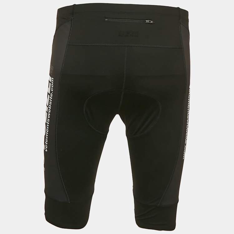 Pre Owned Vetements Black Printed Jersey Sports Shorts L