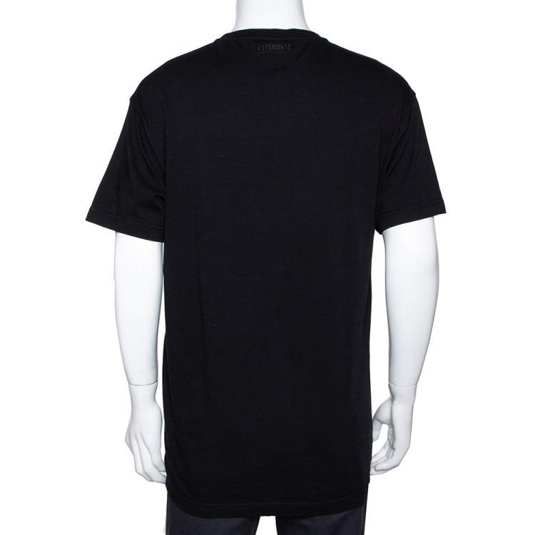 Pre Owned Vetements Black Cotton Rainbow Georgia Flag Print T Shirt S