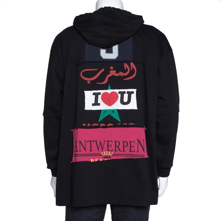 vetements patchwork hoodie