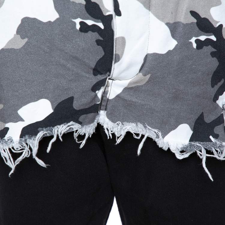 Pre Owned Vetements Black Cotton Camo Print Overlay Jogger Pants M