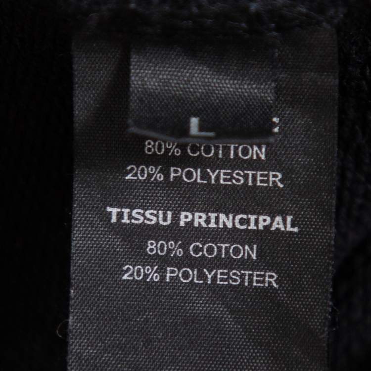 Pre Owned Vetements Black Knit Russian Police Zipper Front Hoodie L