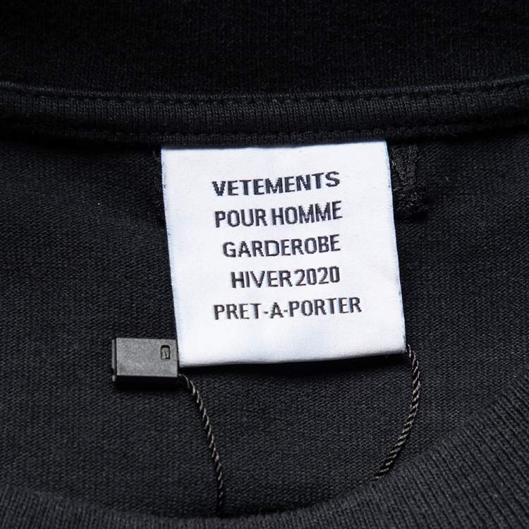 Pre Owned Vetements Black President Graphic Print Cotton Oversized T-Shirt S