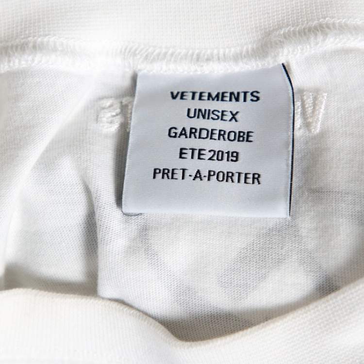 Pre Owned Vetements Horoscope White Cotton Printed Dragon Zodiac T-Shirt M