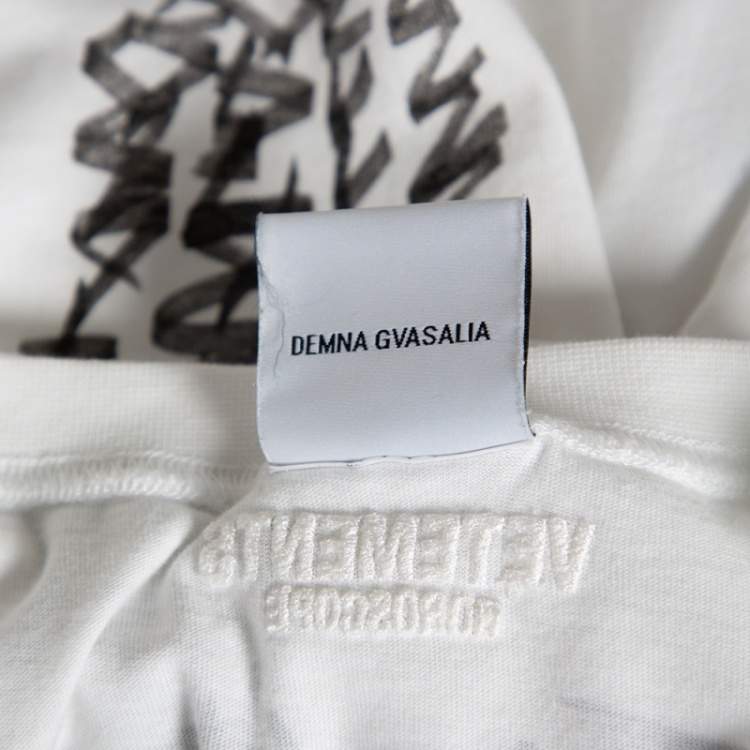 Pre Owned Vetements Horoscope White Cotton Printed Dragon Zodiac T-Shirt M