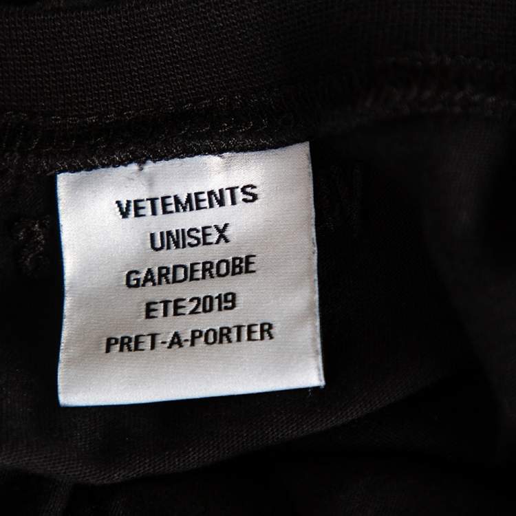 Pre Owned Vetements Horoscope Black Cotton Printed Dragon Zodiac T-Shirt M