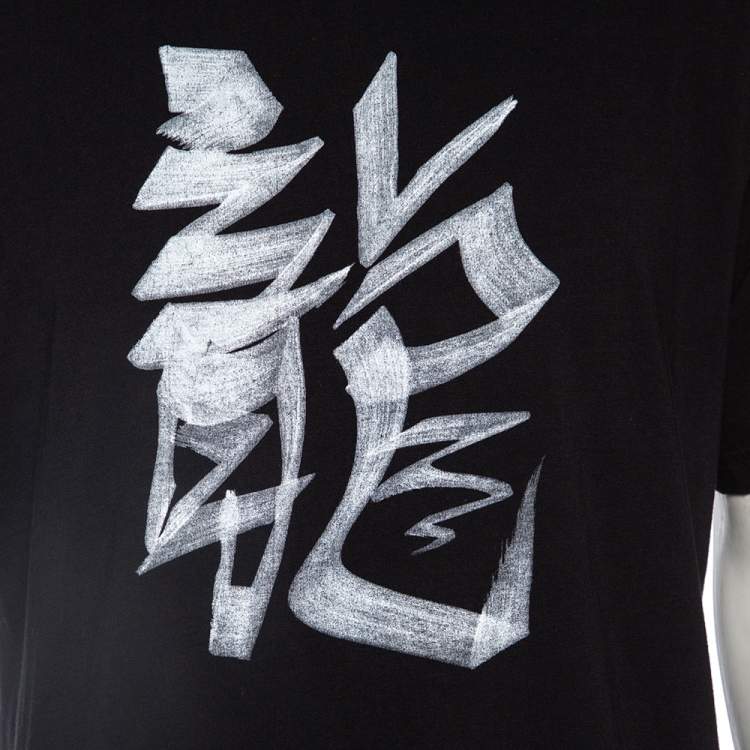 Pre Owned Vetements Horoscope Black Cotton Printed Dragon Zodiac T-Shirt M