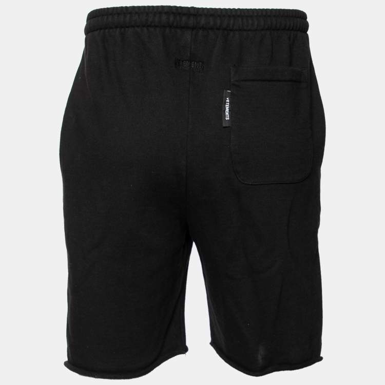 Pre Owned Vetements Black Cotton Printed Shorts M