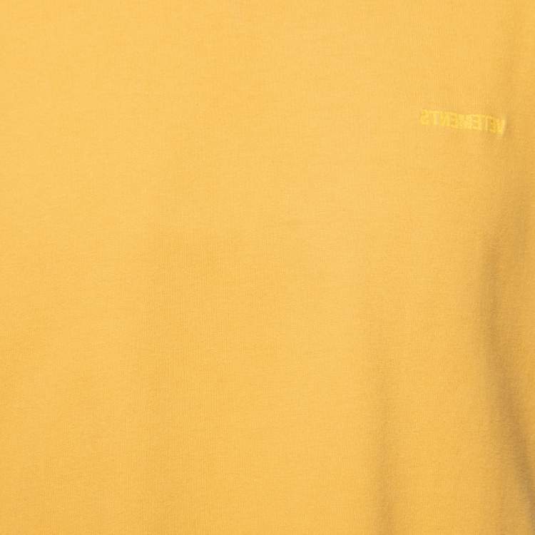 Pre Owned Vetements Yellow Cotton Inside-Out Oversized T-Shirt L