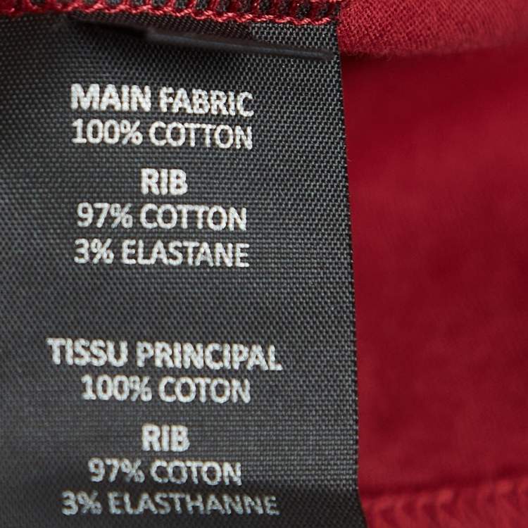 Pre Owned Vetements Dark Red Print Cotton Half Sleeve T-Shirt XS
