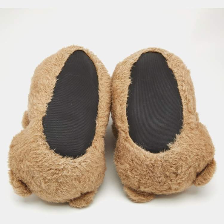 Pre Owned Vetements Brown Fur Hug Me Teddy Bear Slippers Size 39/40