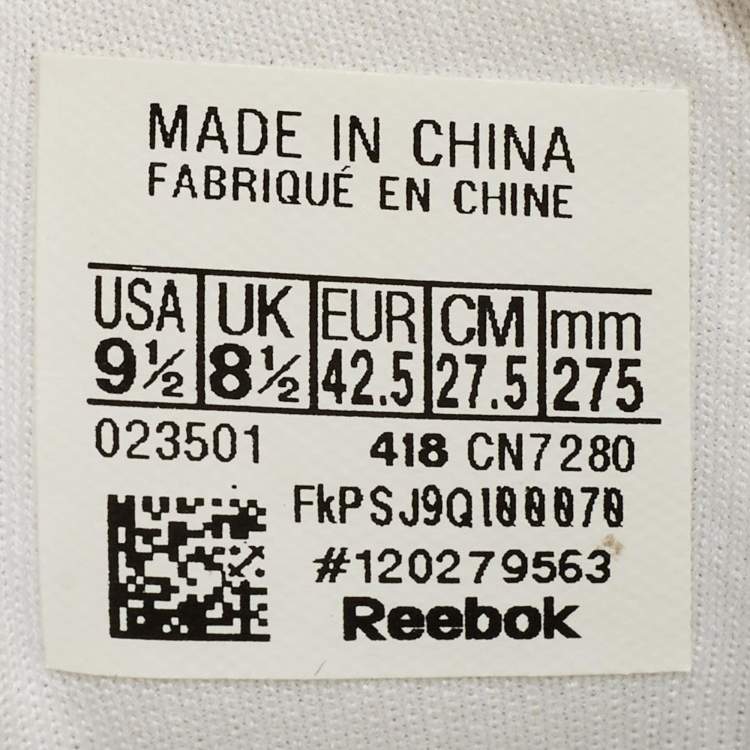 Pre Owned Vetements x Reebok White/Black Monogram Canvas Instapump Fury Sneakers Size 42.5