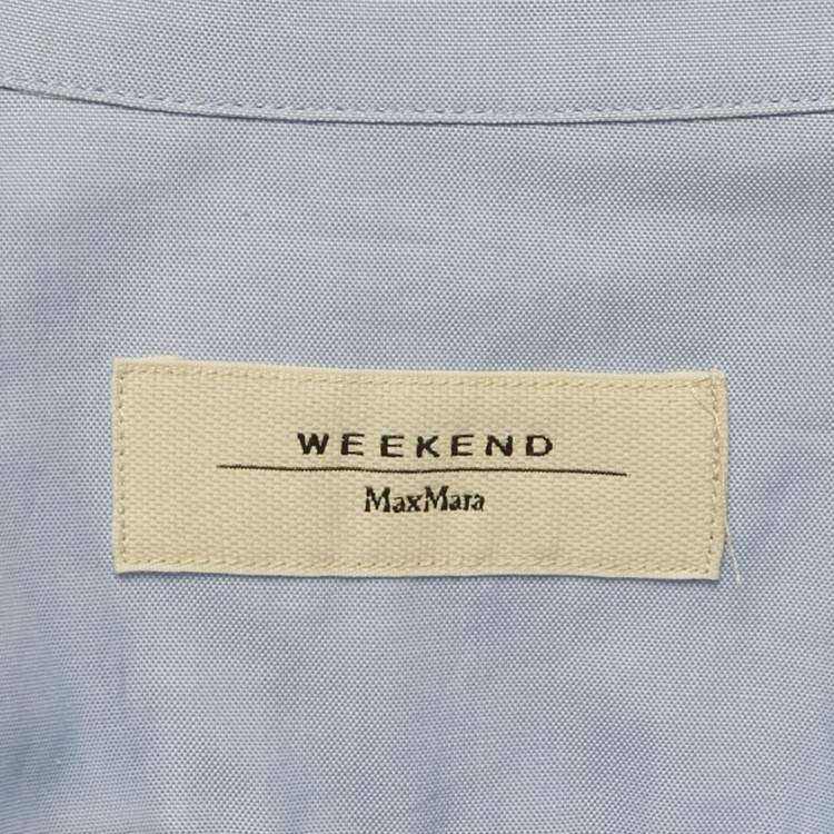 مملوكة مسبقًا Weekend Max Mara Blue Cotton Long Sleeve Shirt S