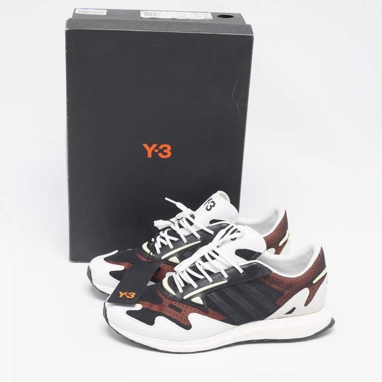 Pre Owned Y-3 x Adidas Multicolor Mesh and Leather Rhisu Run Sneakers Size 45 1/3