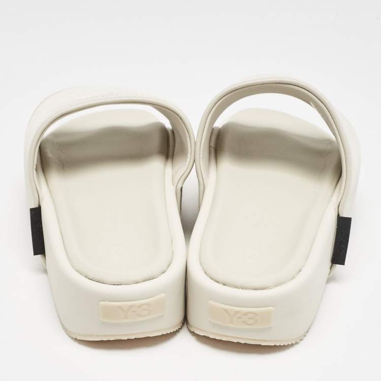 Pre Owned Y-3 Grey Suede Flat Slides Size 42