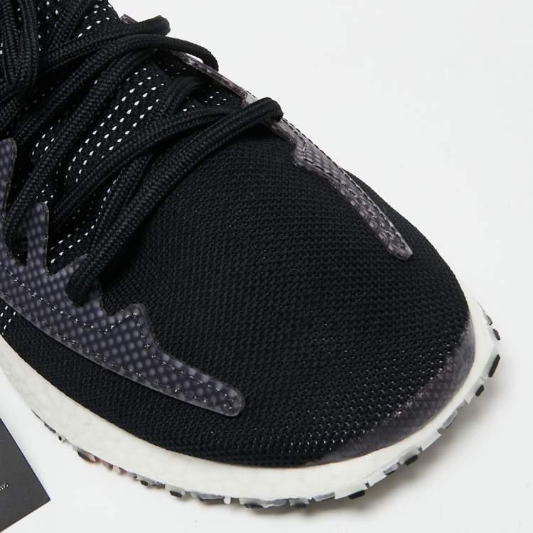 Pre Owned Y-3 Black/White Knit Fabric Pure Boost Sneakers Size 44 2/3